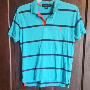 U.S. Polo Assn. Men's Aqua and Navy Polo Shirt